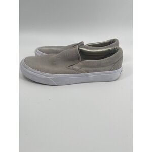 Vans Perforated Suede Slip On Sneakers Gray Women's Size 8.5 Men's 7